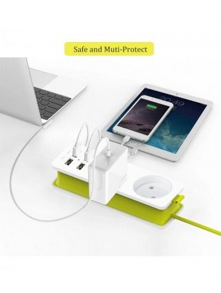 EU Plug Power Strip With 1.5M Extension Cable Electric Socket