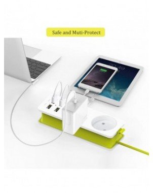 EU Plug Power Strip With 1.5M Extension Cable Electric Socket