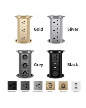 Herepow Automatic Pop Up Socket EU FR UK US Universal Standard