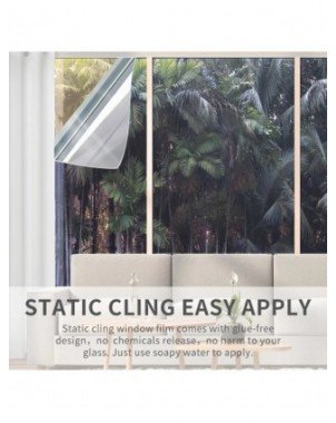 Grey Silver,Window Privacy Film One Way Daytime Mirror Static