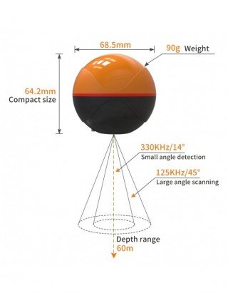 Erchang F68 belaidis žuvų ieškiklis, echolotas, dviejų dažnių