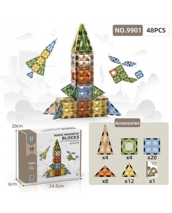 4D Diamond Face Color Window Magnetic Building Blocks DIY 4D Diamond Face Color Window Magnetic Building Blocks DIY