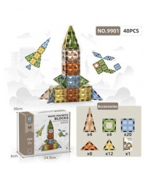 4D Diamond Face Color Window Magnetic Building Blocks DIY