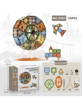 4D Diamond Face Color Window Magnetic Building Blocks DIY