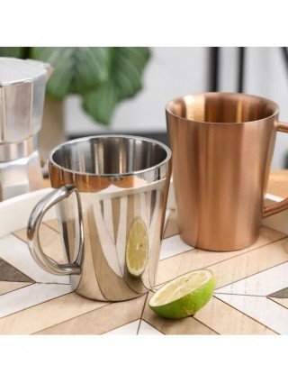 300ml Double-Layer Water Cup Home Dining Drinkware Mugs 304