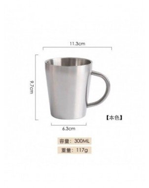 300ml Double-Layer Water Cup Home Dining Drinkware Mugs 304