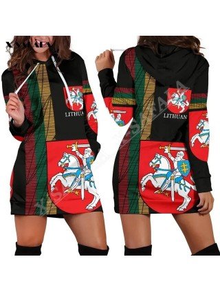 Lithuania Vytis Lietuva Flag Knigh Fashion Printed Slim Hoodies