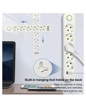 EU Plug AC Outlet Smart Home Multiprise Power Strip Extension