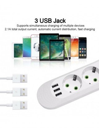 EU Plug AC Outlet Smart Home Multiprise Power Strip Extension