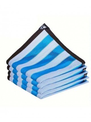 Blue and White Striped Shading Net Gardening Camping Awnings