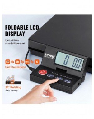 Skaitmeninės svarstyklės su laikmačiu 90° LCD ekranas AC/DC