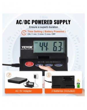 Skaitmeninės svarstyklės su laikmačiu 90° LCD ekranas AC/DC