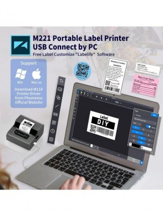 Phomemo Label and Upgrade Portable Label Maker M221 Barcode