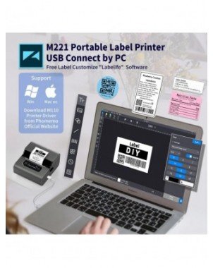 Phomemo Label and Upgrade Portable Label Maker M221 Barcode