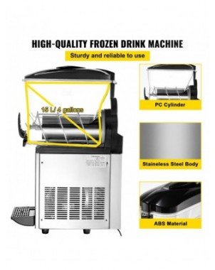 15L Singel Tank Slush Ice Machine Ice Cream Snow Smoothie