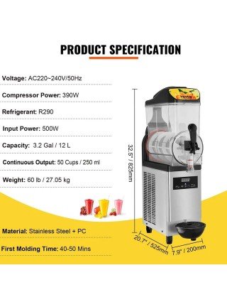 1/2/3 Tanks Commercial Ice-Cool Juice Smoothie Slush Maker