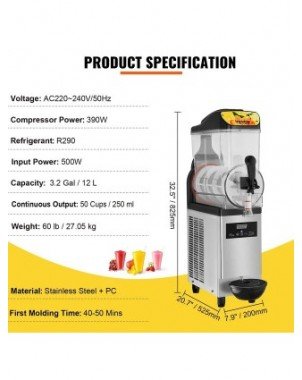 1/2/3 Tanks Commercial Ice-Cool Juice Smoothie Slush Maker
