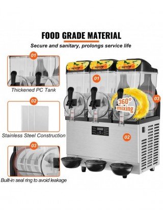 1/2/3 Tanks Commercial Ice-Cool Juice Smoothie Slush Maker