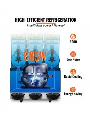 1/2/3 Tanks Commercial Ice-Cool Juice Smoothie Slush Maker