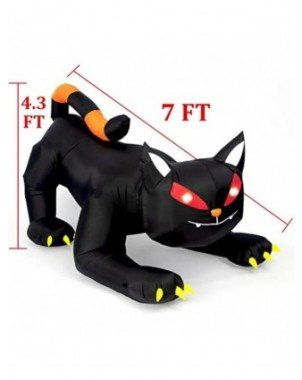 Halloween Inflatable 1.8m Black Cat Toy Shakes Head Ghost LED