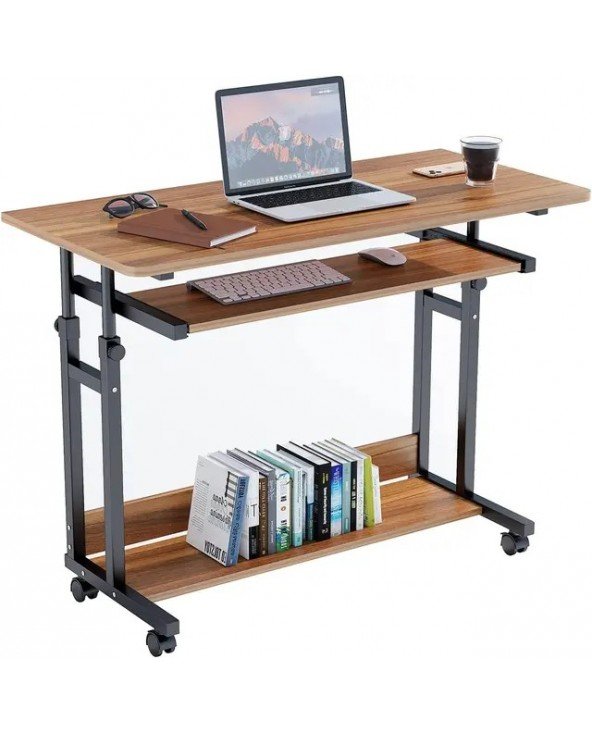 Dripex Desk Side Table Computer Desk with Wheels Laptop Table