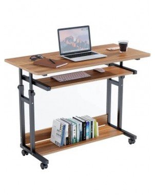 Dripex Desk Side Table Computer Desk with Wheels Laptop Table