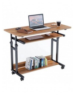 Dripex Desk Side Table Computer Desk with Wheels Laptop Table