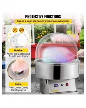 21" Commercial Cotton Candy Machine Cover Clear Floss Sugar