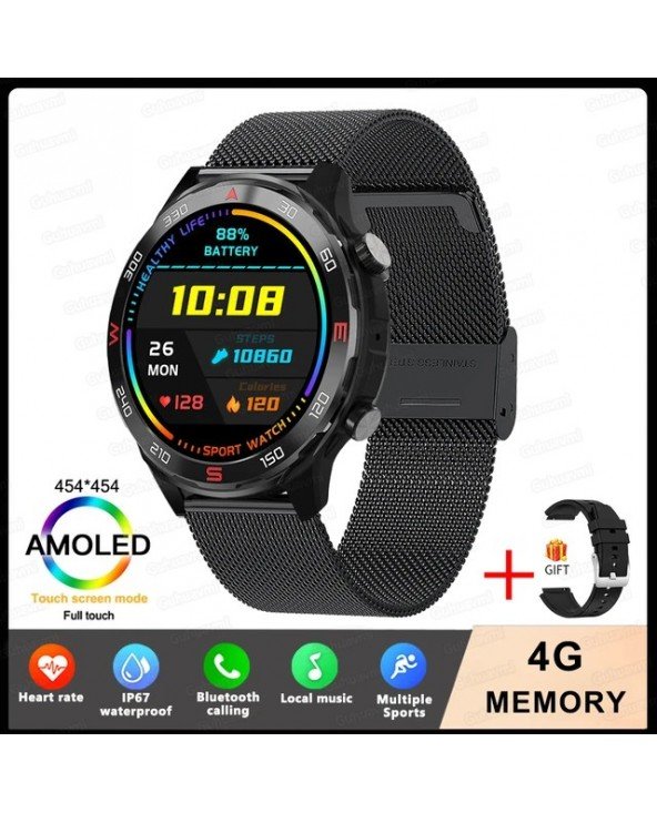 New Smart Watch Men AMOLED HD Screen Bluetooth Call 4G Local