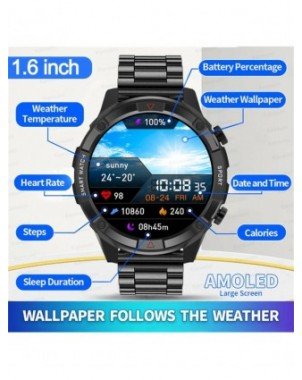 Naujas išmanusis laikrodis AMOLED HD ekranas "Bluetooth"