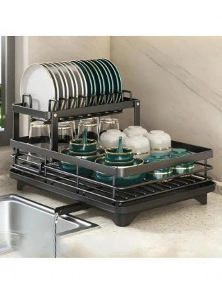 2024 Dish Drying Rack Kitchen Adjustable Stainless Steel 2 Tier