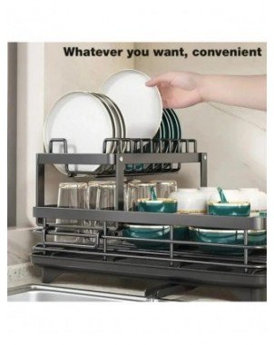 2024 Dish Drying Rack Kitchen Adjustable Stainless Steel 2 Tier