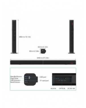 Sounderlink nuimamas Bluetooth televizoriaus Soundbar laidinis