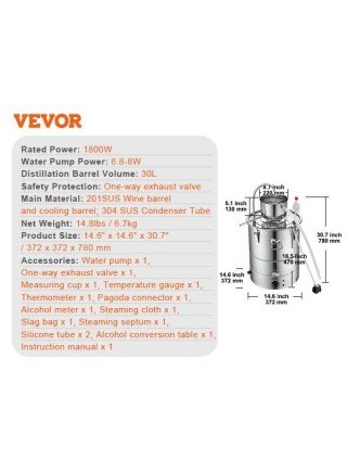 Alkoholis vis dar, 30L 50L vandens alkoholio distiliatorius