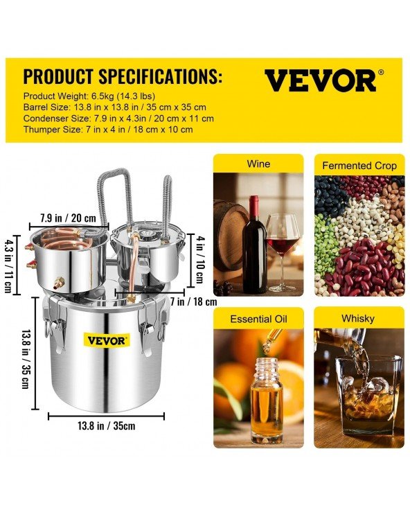 12L 20L 30L 50L Alkoholio virimo distiliatorius DIY Moonshine