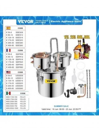 12L 20L 30L 50L Alcohol Brewing Distiller DIY Moonshine