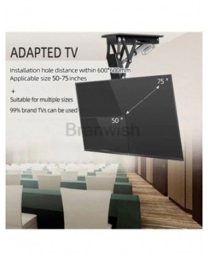 50-75" Ceiling TV LIFT Electric Remote Control Rotating DT500