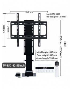 Motorized TV Lift for 32“ ~100" TVs, Height Adjustable TV Stand