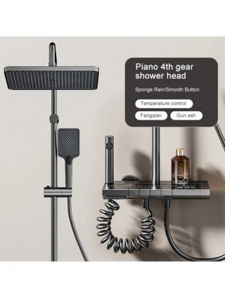 Grey Piano Button Ambient Light Bathroom Shower Full Set