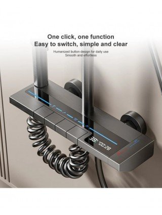 Grey Piano Button Ambient Light Bathroom Shower Full Set