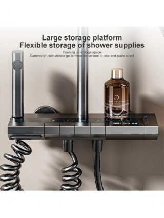 Grey Piano Button Ambient Light Bathroom Shower Full Set