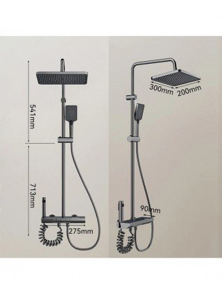 Grey Piano Button Ambient Light Bathroom Shower Full Set