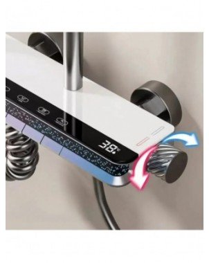 Full Star Lights Bathroom Shower Head Set Brass Mirror