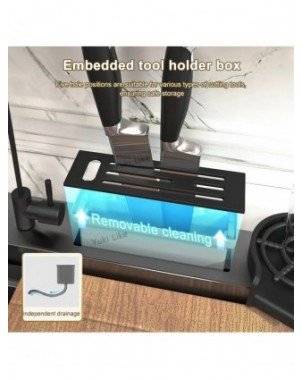 Stainless Steel Kitchen Waterfall Sink Digital Display Large