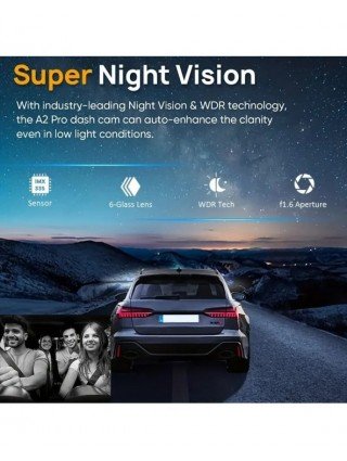 1080P dviguba kamera, Dash Cam automobiliams, priekinė ir