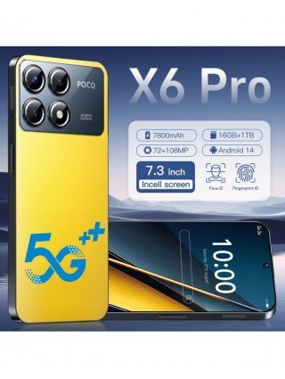 2024 NEW Cell Phone X6 Pro 7.3 HD Screen SmartPhone 16G+1T 5G