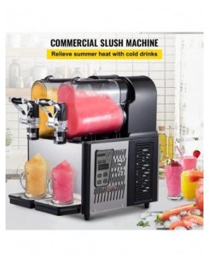 Commercial Slushy Machine 3LX2 Tank Slush Drink Maker 340W