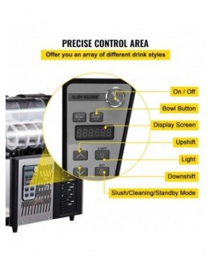 Commercial Slushy Machine 3LX2 Tank Slush Drink Maker 340W