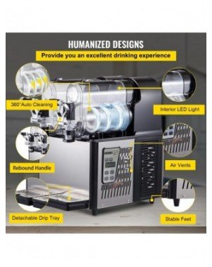 Commercial Slushy Machine 3LX2 Tank Slush Drink Maker 340W