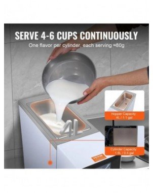 Commercial Ice Cream Machine 1000W Single Flavor Countertop